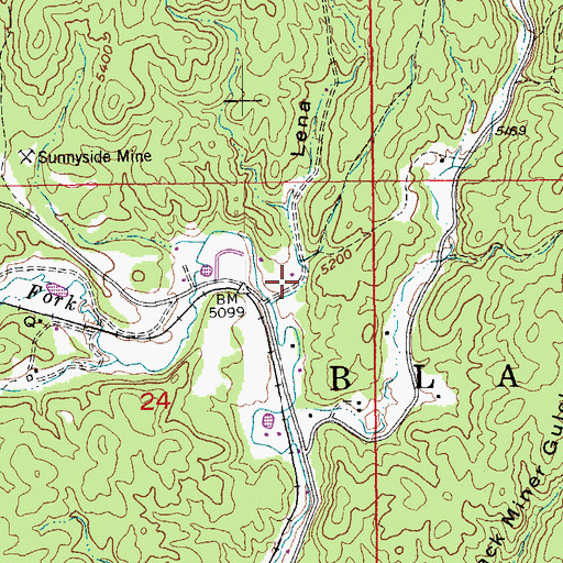 Topographic Map of Lena Gulch, SD