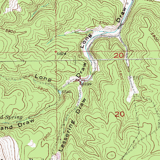 Topographic Map of Lessering Draw, SD