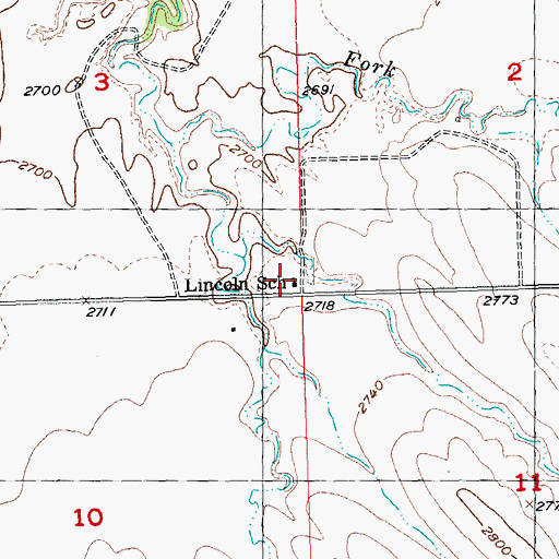 Topographic Map of Lincoln School, SD