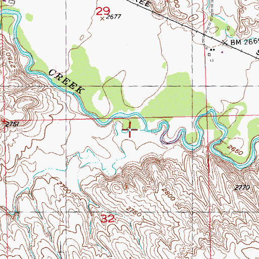 Topographic Map of Lindsey Draw, SD