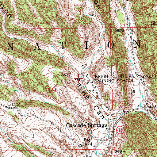 Topographic Map of Lindsley Canyon, SD