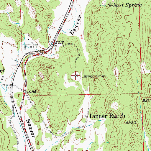 Topographic Map of Linwood Mine, SD