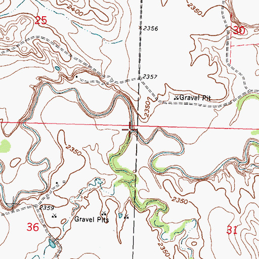 Topographic Map of Little Buffalo Creek, SD