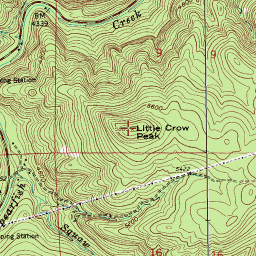 Topographic Map of Little Crow Peak, SD