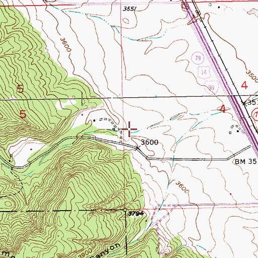 Topographic Map of Little Elk Canyon, SD