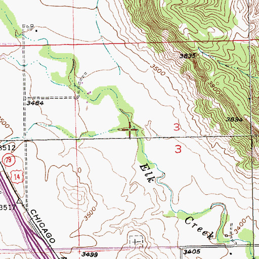 Topographic Map of Little Elk Creek, SD