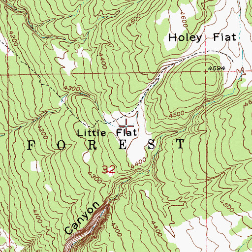 Topographic Map of Little Flat, SD