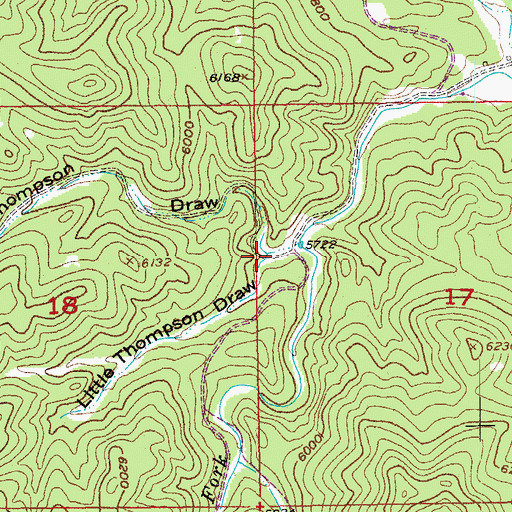 Topographic Map of Little Thompson Draw, SD