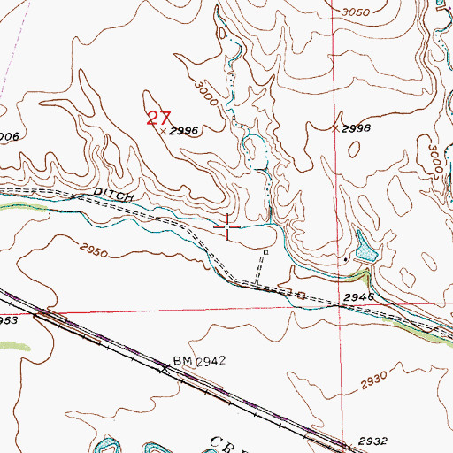 Topographic Map of Lone Tree Ditch, SD
