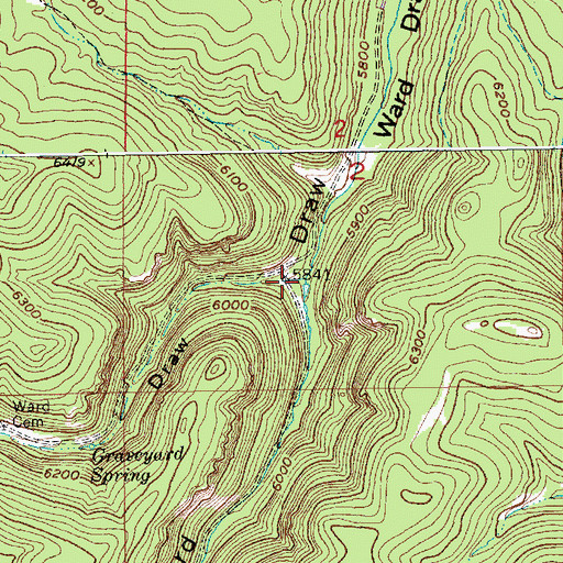 Topographic Map of Long Draw, SD