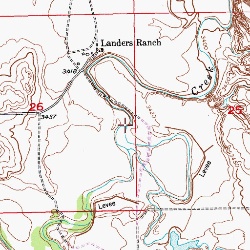 Topographic Map of Long Hollow Creek, SD