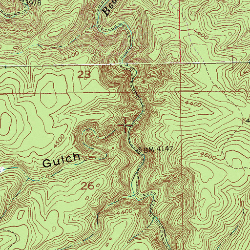 Topographic Map of Lost Gulch, SD