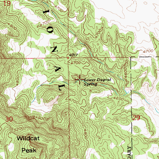 Topographic Map of Lower Dugout Spring, SD
