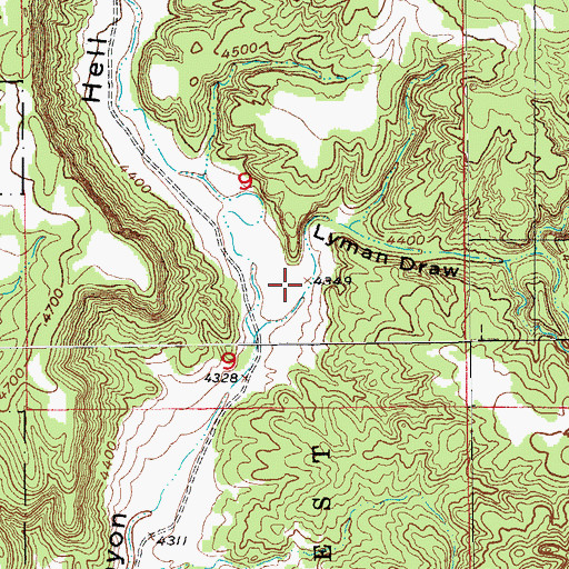 Topographic Map of Lyman Draw, SD