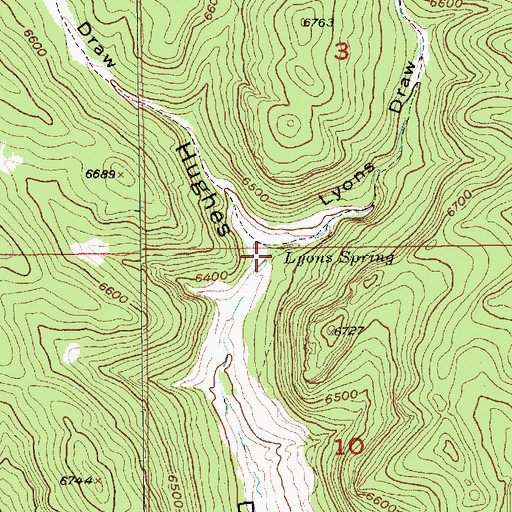 Topographic Map of Lyons Draw, SD