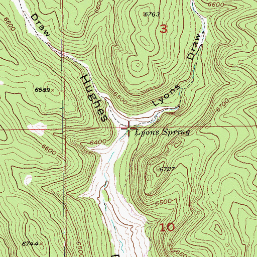 Topographic Map of Lyons Spring, SD
