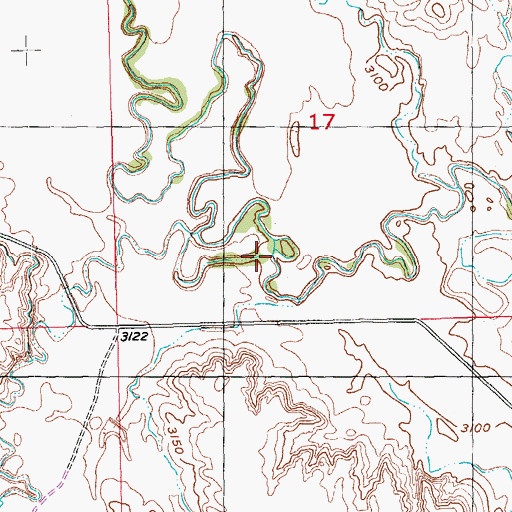 Topographic Map of L Seven Draw, SD