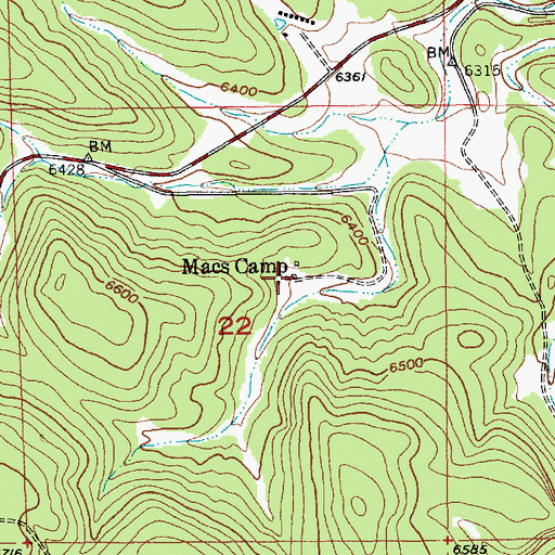 Topographic Map of Macs Camp, SD