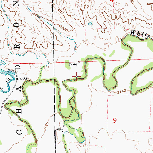 Topographic Map of Madden Creek, SD