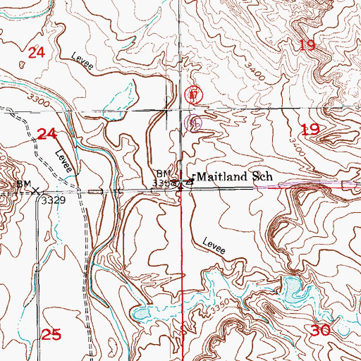 Topographic Map of Maitland School, SD