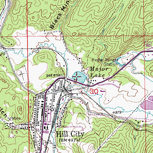 Topographic Map of Major Lake, SD
