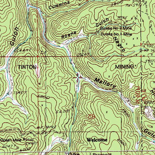 Topographic Map of Mallory Gulch, WY