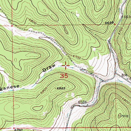 Topographic Map of Manganese Draw, SD