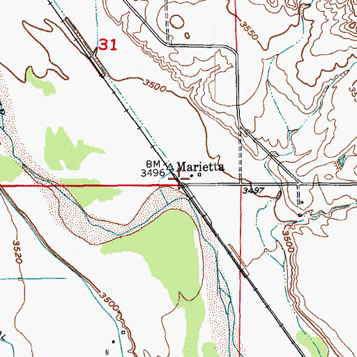 Topographic Map of Marietta, SD