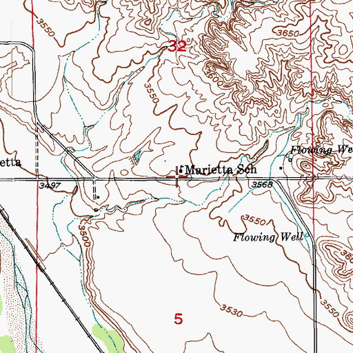 Topographic Map of Marietta School, SD