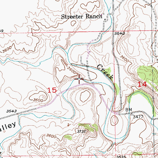 Topographic Map of Martin Valley, SD