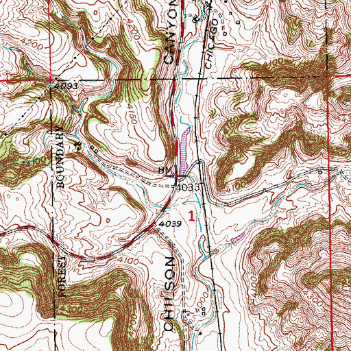 Topographic Map of Marty School, SD