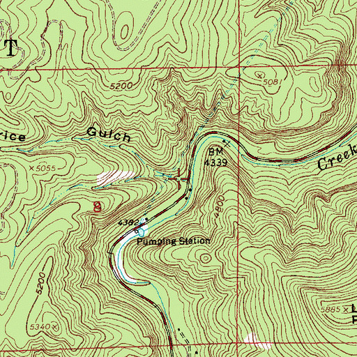 Topographic Map of Maurice Gulch, SD