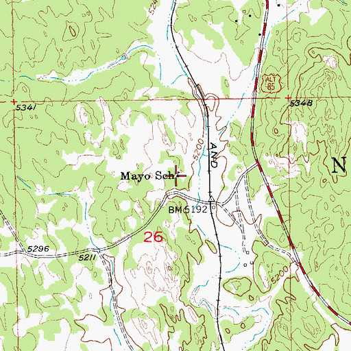 Topographic Map of Mayo School, SD