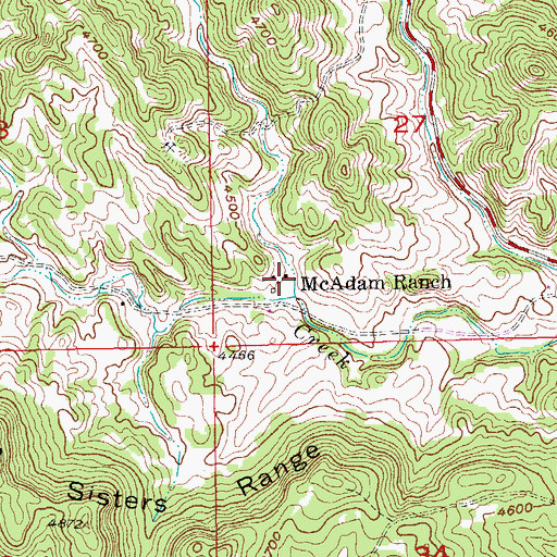 Topographic Map of McAdam Ranch, SD