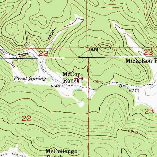 Topographic Map of McCoy Ranch, SD