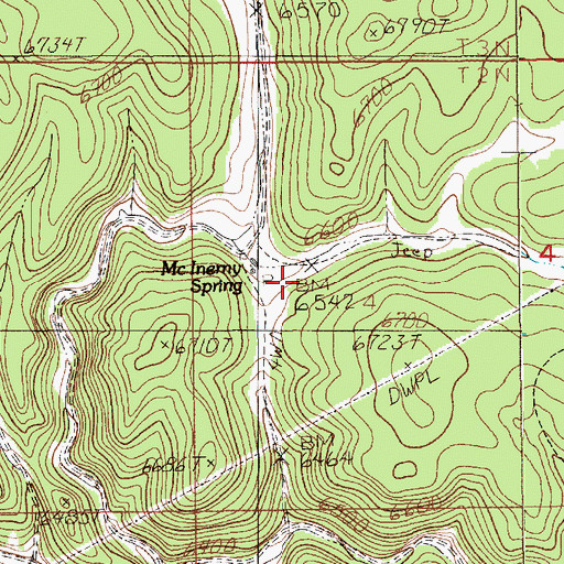 Topographic Map of McInerny Spring, SD