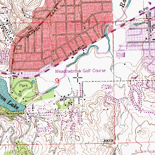 Topographic Map of Meadowbrook Golf Course, SD
