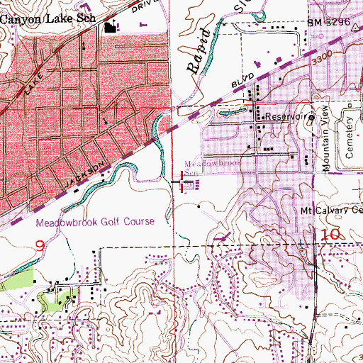 Topographic Map of Meadowbrook Elementary School, SD
