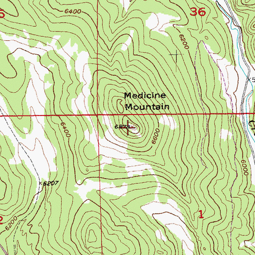 Topographic Map of Medicine Mountain, SD