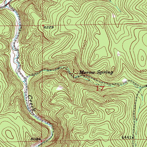 Topographic Map of Merow Spring, SD