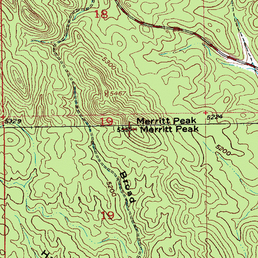 Topographic Map of Merritt Peak, SD