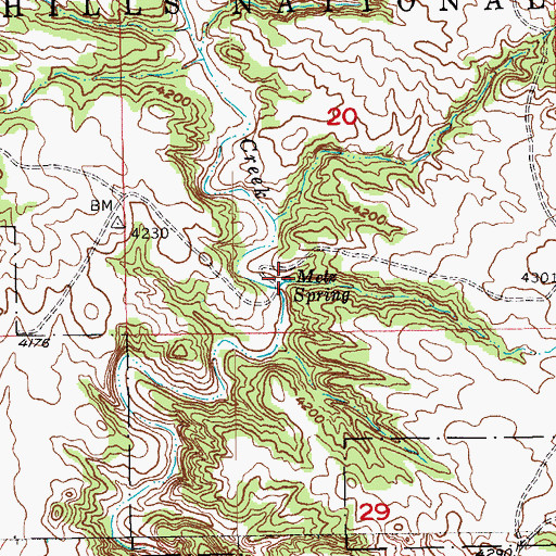 Topographic Map of Metz Spring, SD