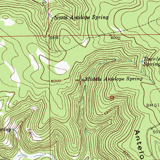 Topographic Map of Middle Antelope Spring, SD