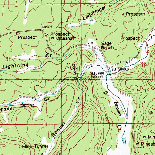 Topographic Map of Middle Beaver Creek, SD