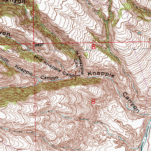 Topographic Map of Middle Knappie Canyon, SD