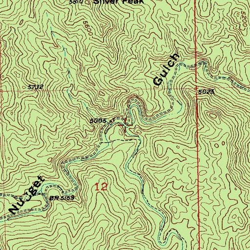 Topographic Map of Middle Nugget Gulch, SD