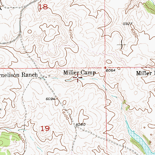 Topographic Map of Miller Camp, SD