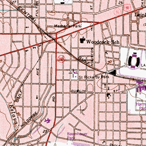 Topographic Map of Saint Rickarby Park, AL