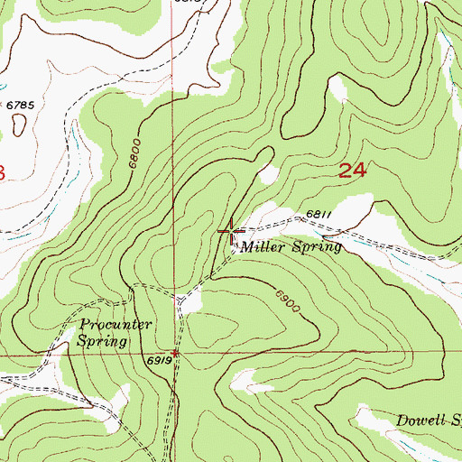 Topographic Map of Miller Spring, SD