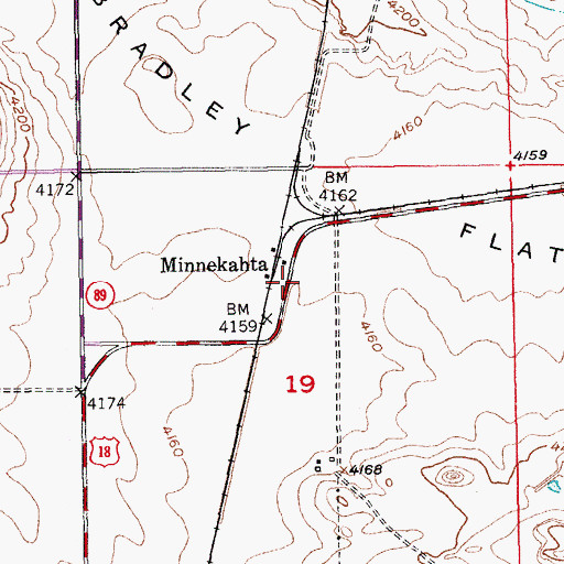 Topographic Map of Minnekahta, SD